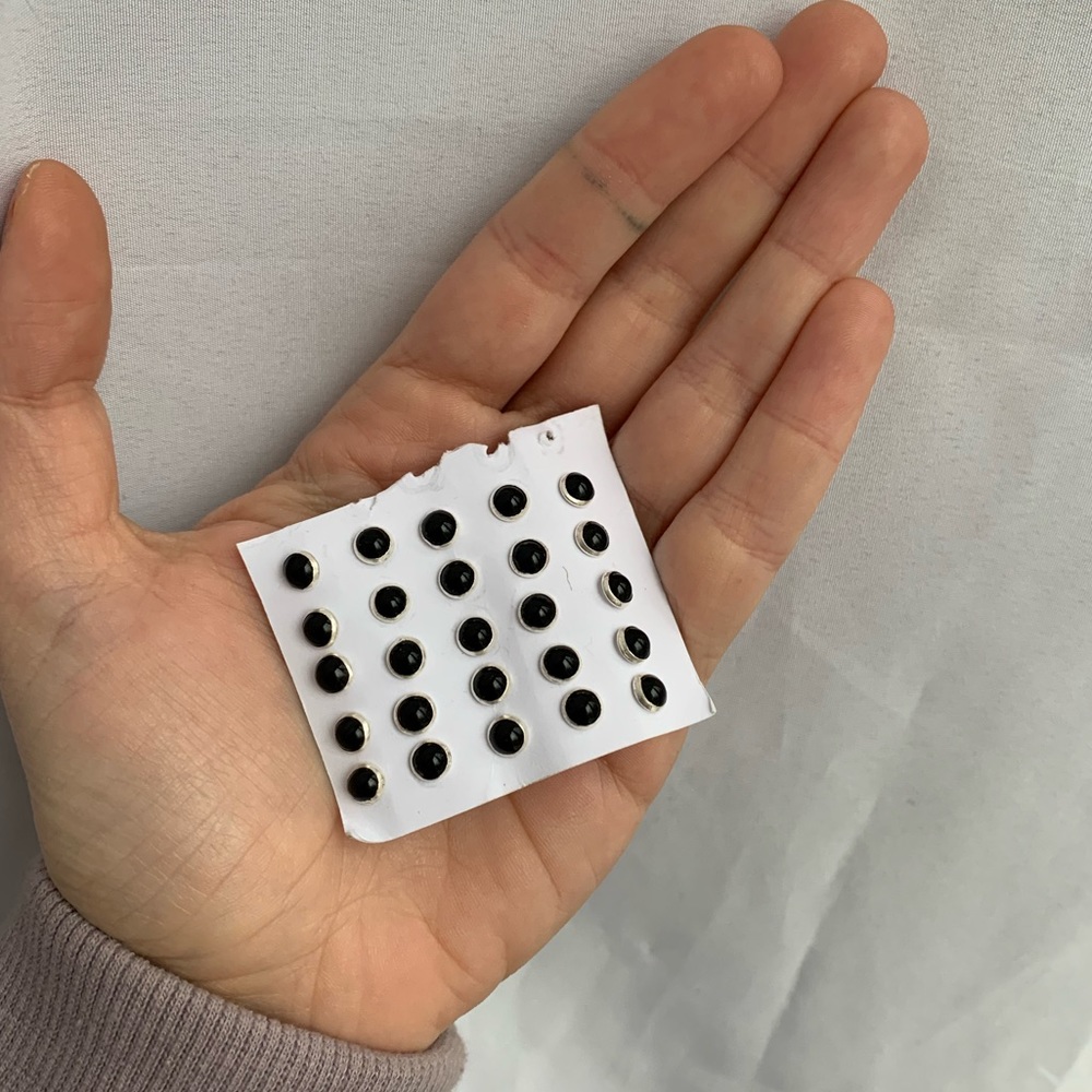 Silver Stud Earrings semi precious stone Biucles dmoreilles argent